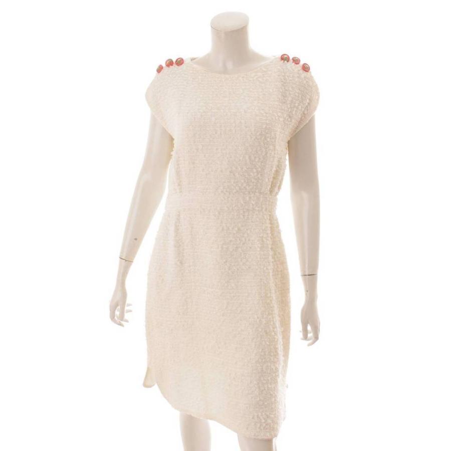 お気に入り 中古 正規品保証 38 ホワイト P ワンピース ノースリーブ ツイード シャネル Chanel ワンピース チュニック Www Mohanvilaas Com