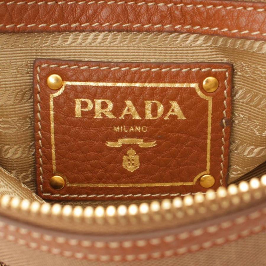 PRADA 【プラダ】Prada ロゴジャガード キャンバス レザー ショルダー 