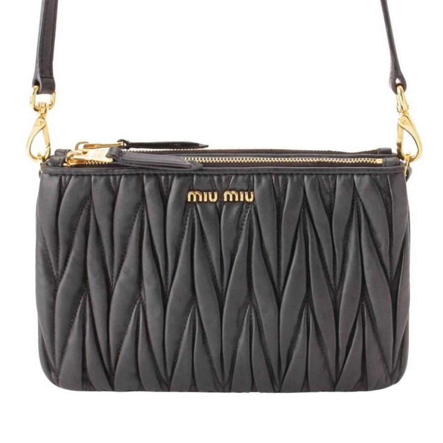 miu 【ミュウミュウ】Miu Miu マテラッセ レザー Wジップ ミニ  