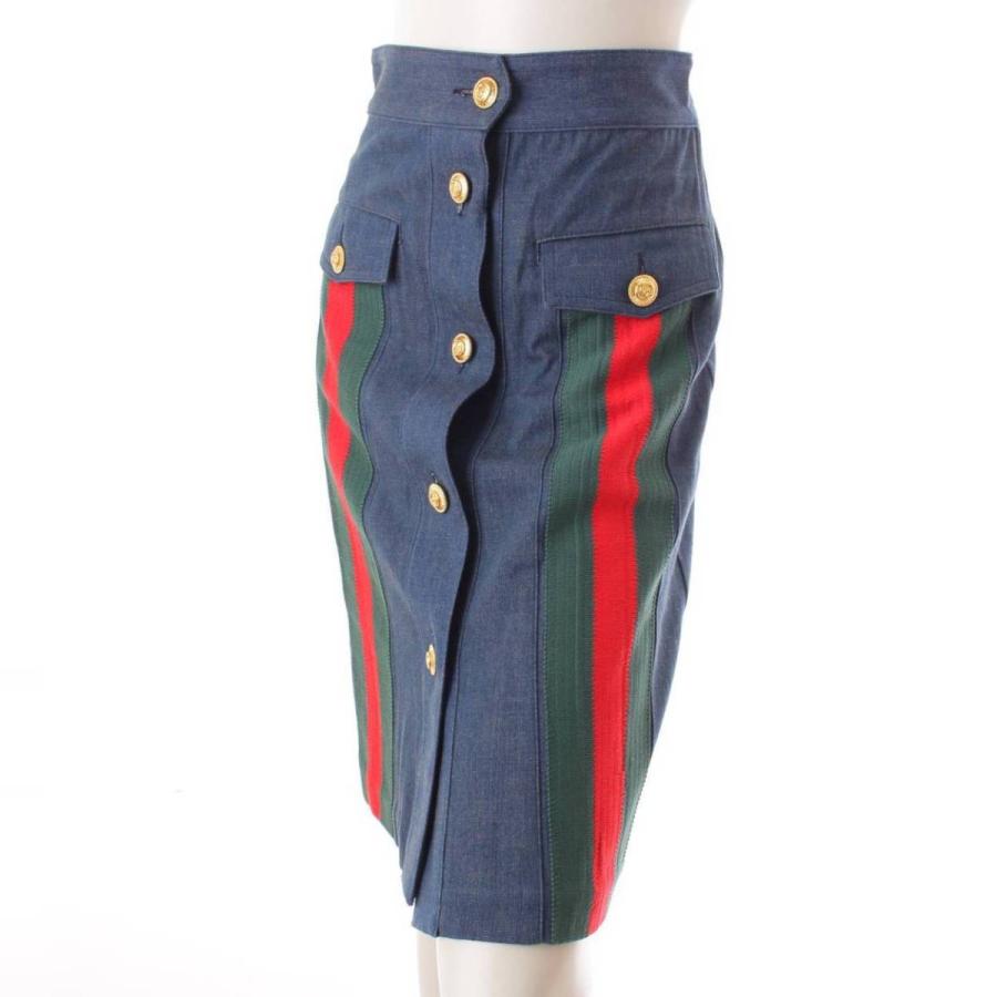 GUCCI 【グッチ】Gucci 19年 GGボタン シェリーライン デニム スカート 