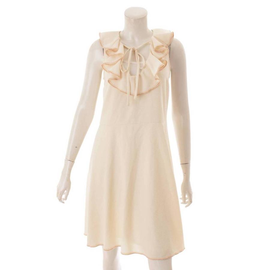 シーバイクロエ See By Chloe ノースリーブ フリル ワンピース ナチュラル ホワイト 36 中古 正規品保証 Www Retro Jp 通販 Yahoo ショッピング