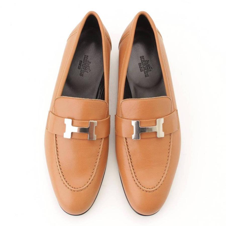 正規 HERMES エルメス モカシン ローファー シューズ ベージュ-