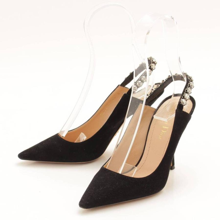 Christian Dior ラインストーン スリングバック スエード パンプス ビジュー ブラック 35 1386 1386 Www Retro Jp 通販 Yahoo ショッピング