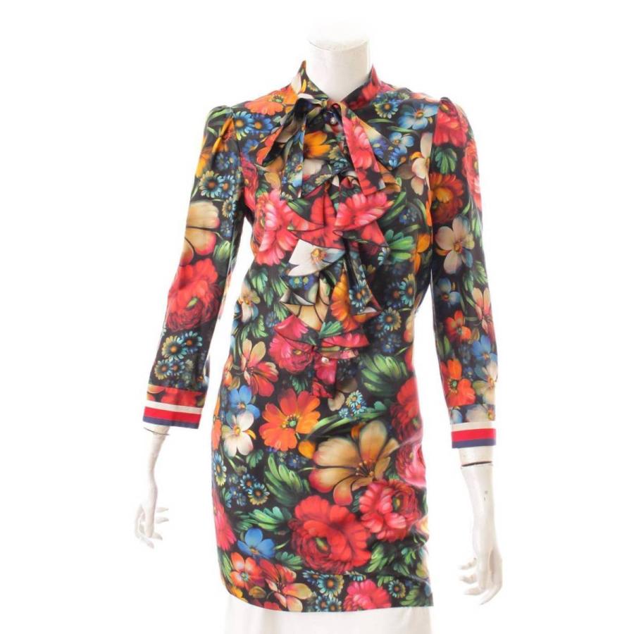 GUCCI 【グッチ】Gucci ボウタイ シルク ワンピース 花柄 フラワー 