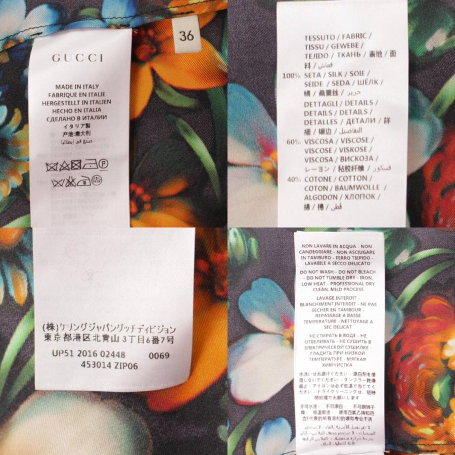 GUCCI 【グッチ】Gucci ボウタイ シルク ワンピース 花柄 フラワー 