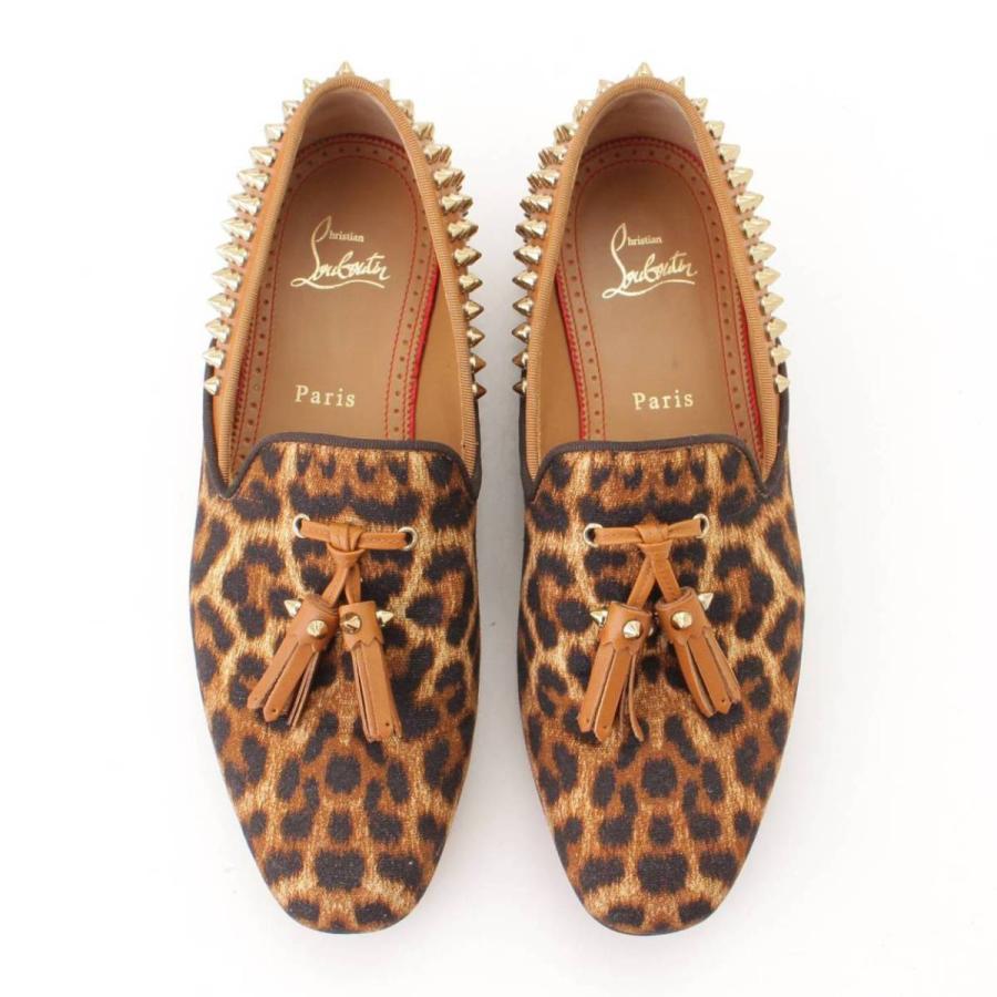 Christian Louboutin スタッズ レオパード タッセル ローファー 