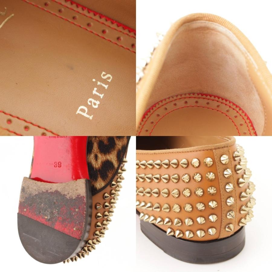 Christian Louboutin スタッズ レオパード タッセル ローファー 
