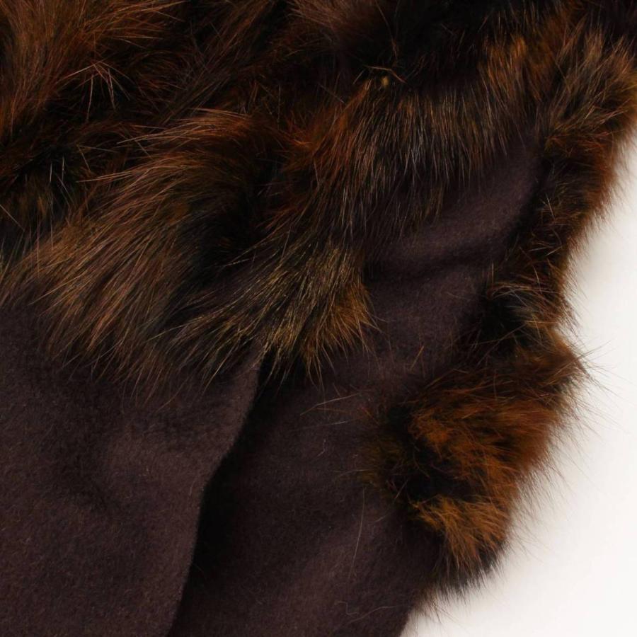 フェンディ】Fendi カシミヤ ファー付き キャンディ ストール マフラー  