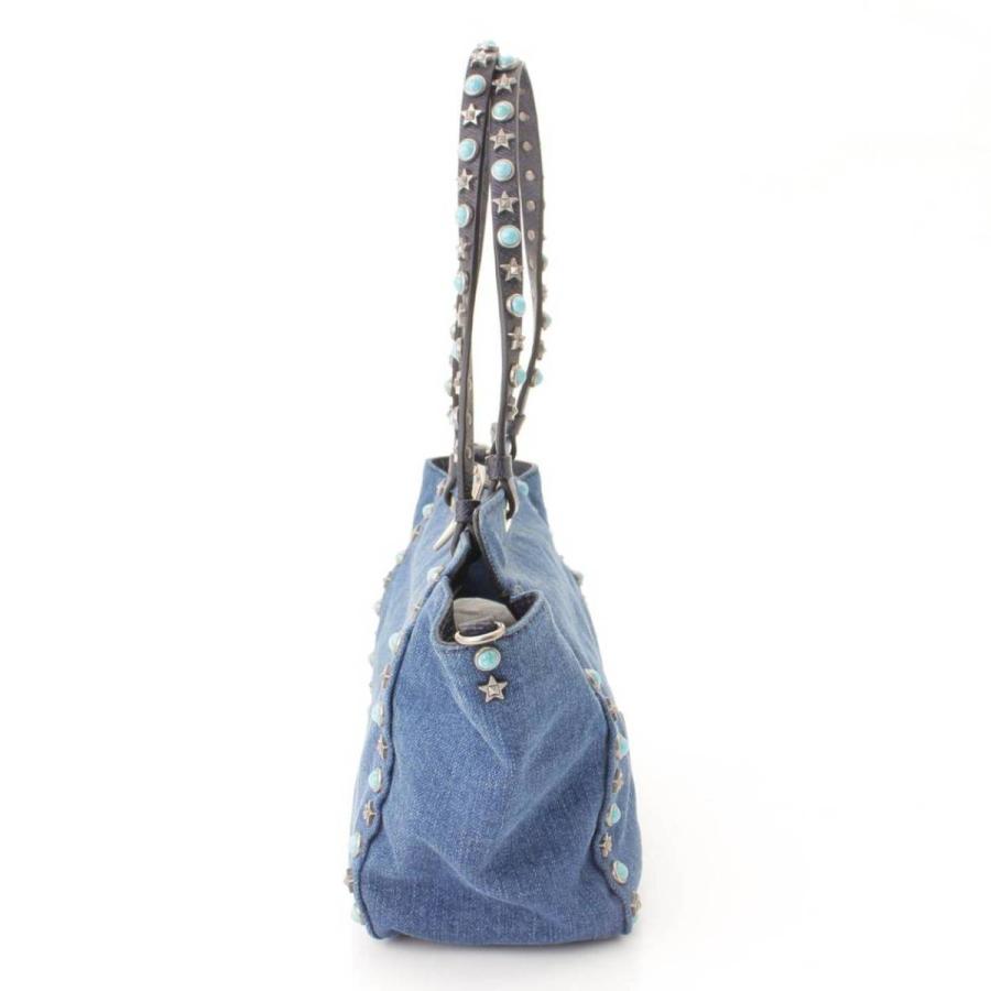 valentino デニムバック限定 スタッズターコイズ