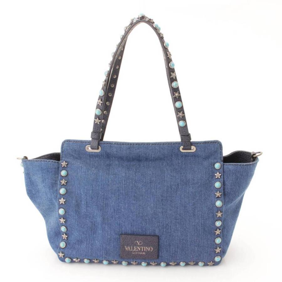 valentino デニムバック　限定 スタッズ　ターコイズ valentino デニムバック限定 スタッズターコイズ