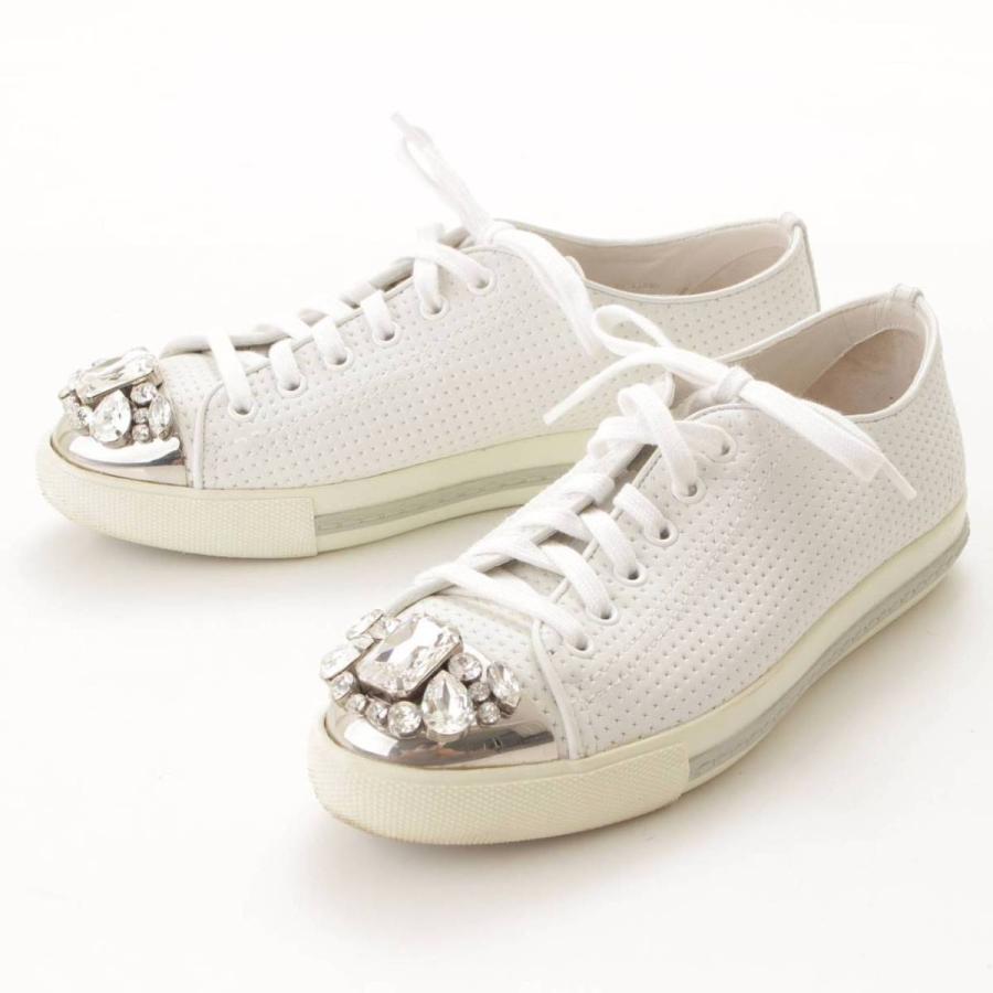 ミュウミュウセレモニー 【ミュウミュウ】Miu Miu ビジュー パンチング  