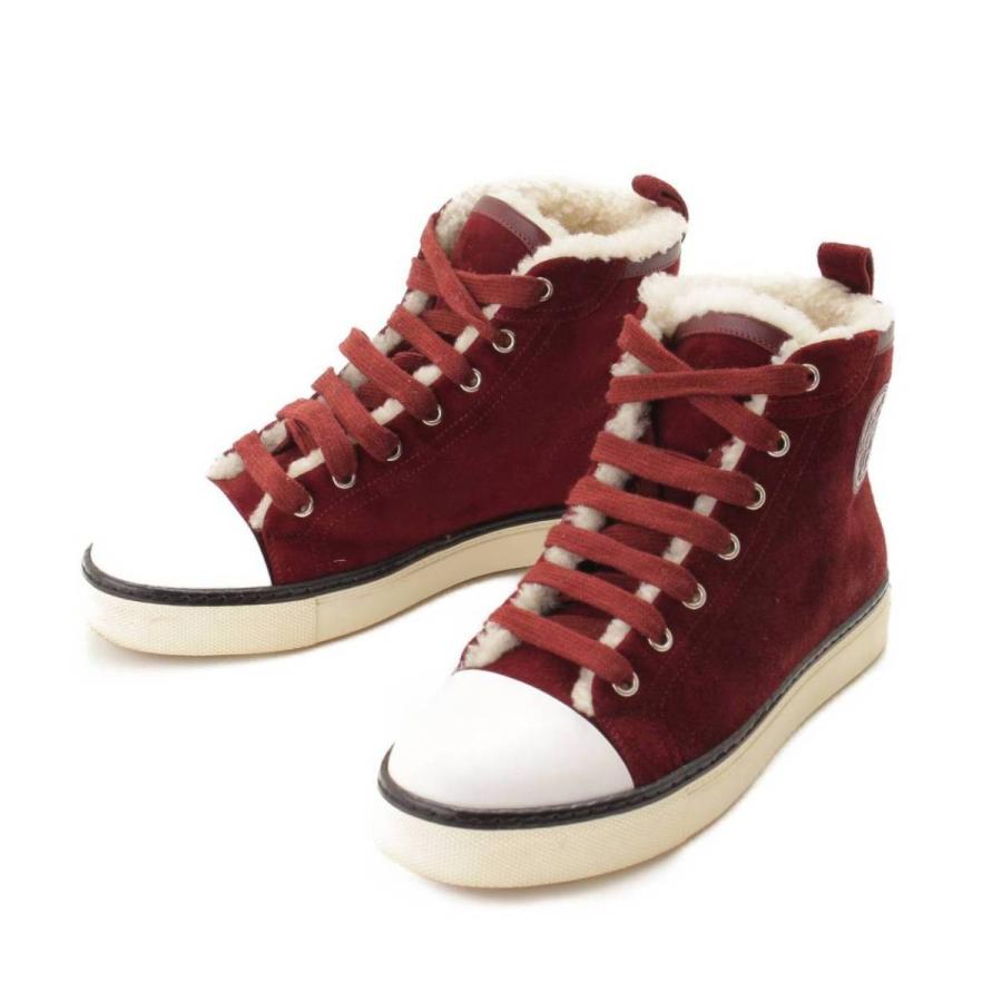 エルメス Hermes Jimmy ジミー ムートン ハイカット スニーカー ボルドー 36 1 2 Www Retro Jp 通販 Yahoo ショッピング