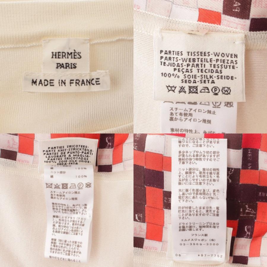 エルメス】Hermes 19AW ツイルレーヌ トップス 七分袖 チュニック オフ ...