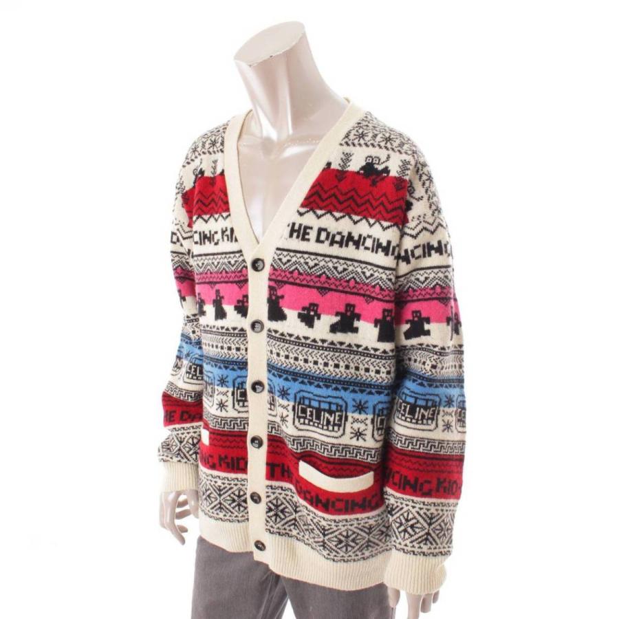 Celine メンズ 21SS ウール ジャガード ルーズ カーディガン 2A08L715M  