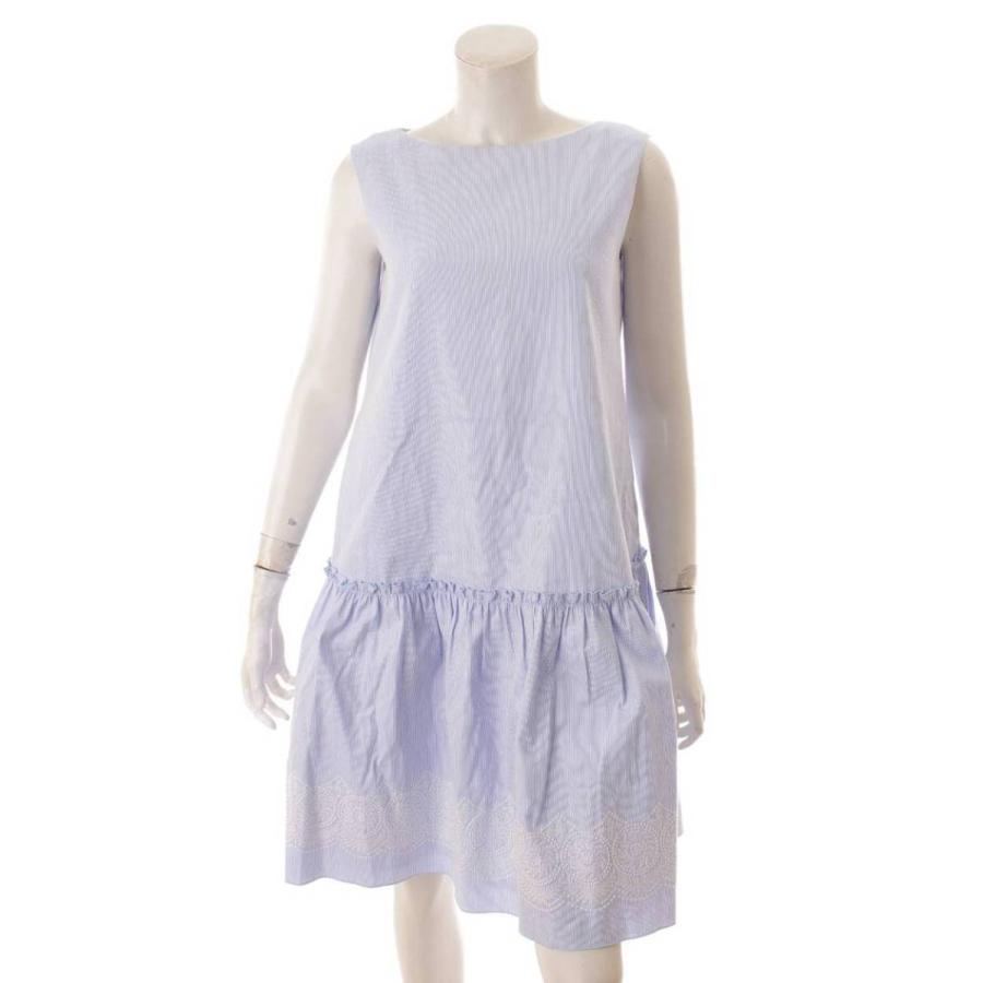 FOXEY Foxey New York コットン ストライプ レース装飾 FOXEY Foxey New York コットン ストライプ レース装飾