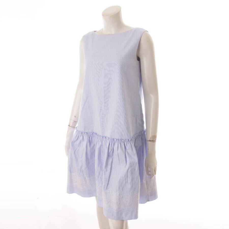 FOXEY Foxey New York コットン ストライプ レース装飾 FOXEY Foxey New York コットン ストライプ レース装飾