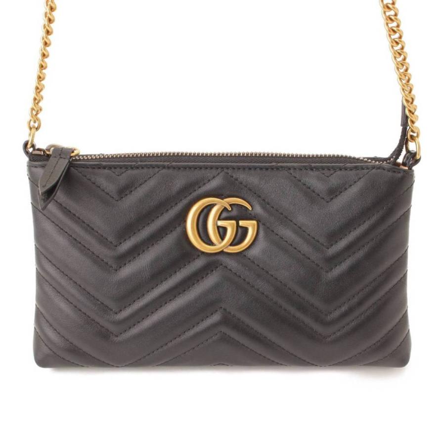 グッチ】Gucci GGマーモント レザー チェーン ウォレット 長財布 
