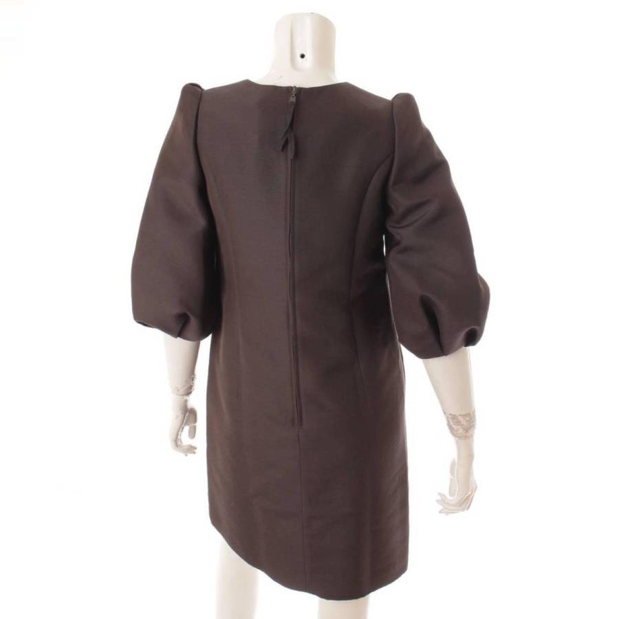 フォクシー】Foxey シルク混 膝丈 5部袖 パフスリーブ  