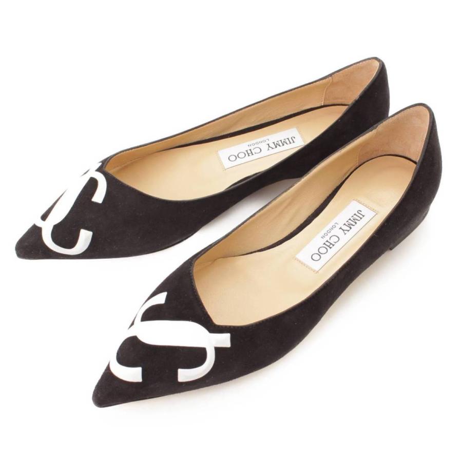 Jimmy Choo LOVE FLAT ポインテッドトゥ フラット パンプス ブラック 