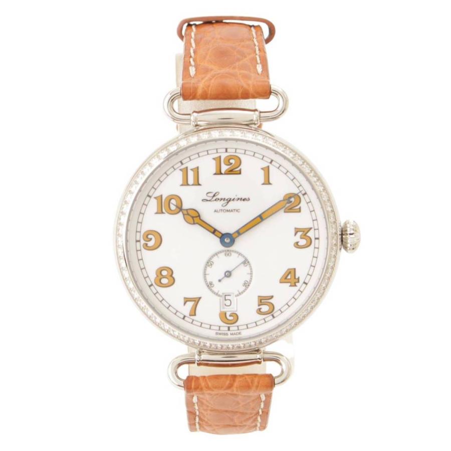 ロンジン At Longines メンズ ヘリテージ 白文字盤 ダイヤベゼル スモールセコンド At 腕時計 腕時計 中古