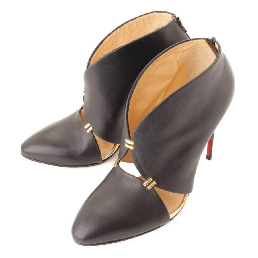 Christian Louboutin レザー アンクル ヒールブーツ ブーティ ブラック