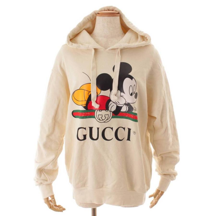 グッチ Gucci ss トップス 正規品保証 ディズニーコラボ ミッキー フードトレーナー パーカー アイボリー Xs 中古 正規品保証 Www Retro Jp 本物今季ブランド