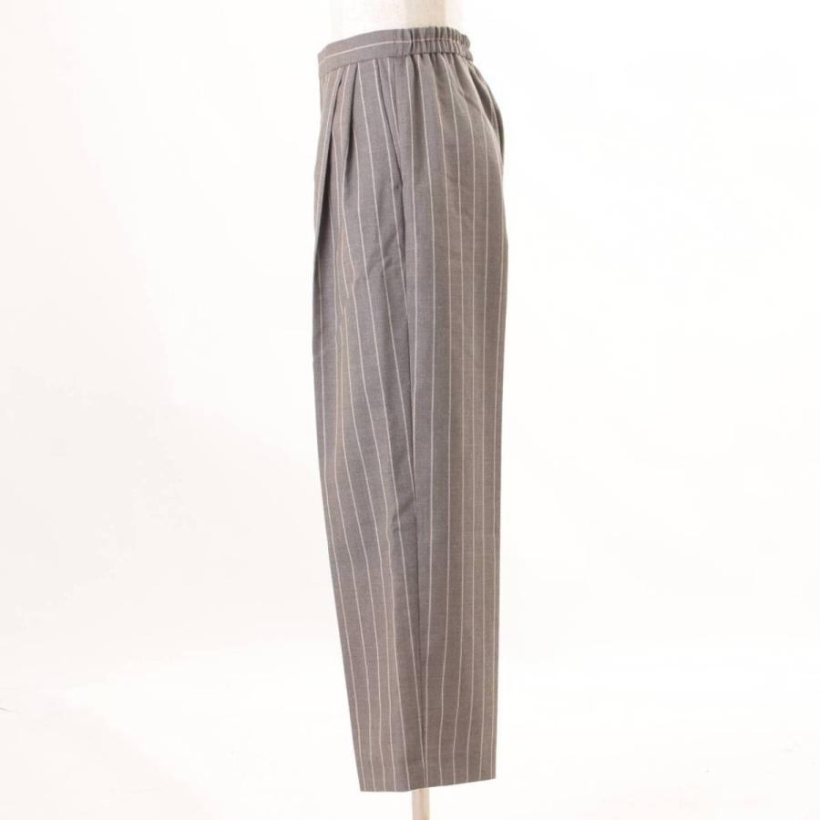 DRAWER チョーク ストライプ バック ギャザー スラックス パンツ 6514  