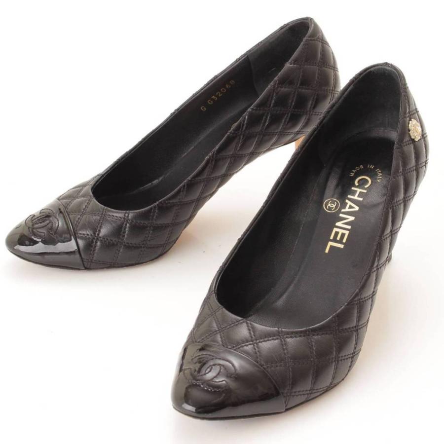 CHANEL 【シャネル】Chanel ココマーク マトラッセ レザー ヒール  