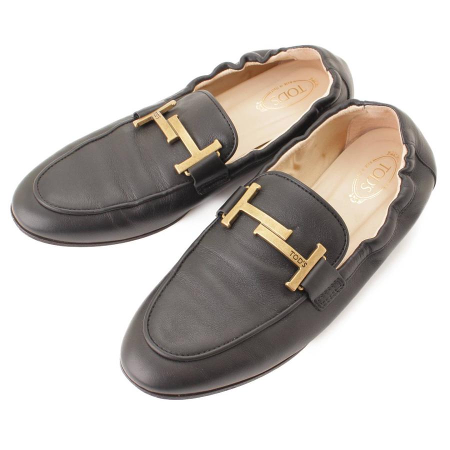 トッズ】Tods ダブルT レザー バレエシューズ フラットパンプス 