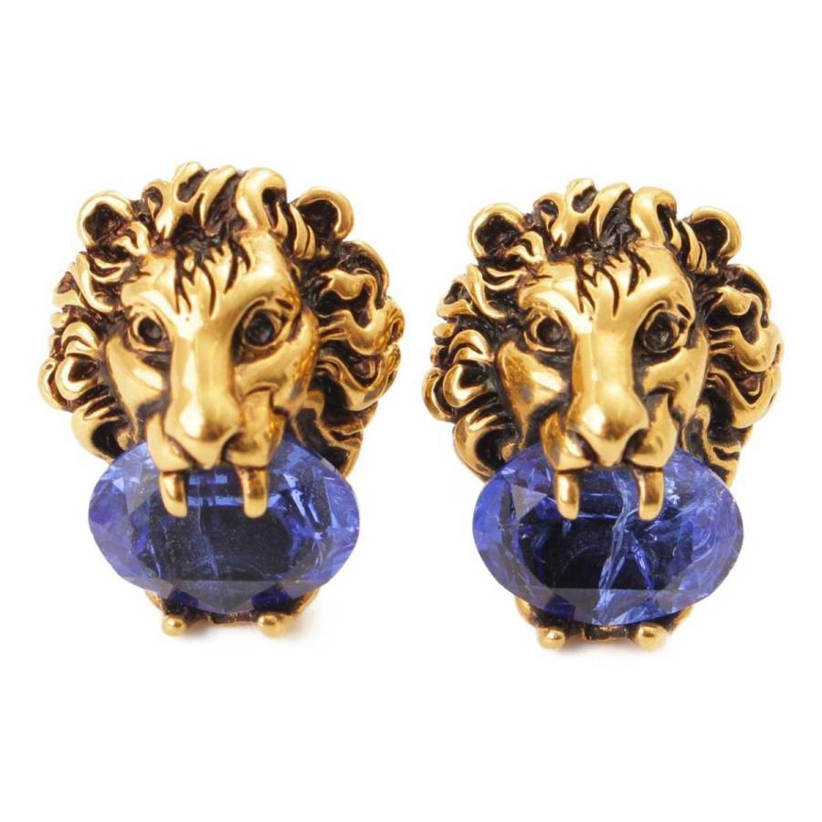GUCCI ライオンヘッドクリスタルイヤリング