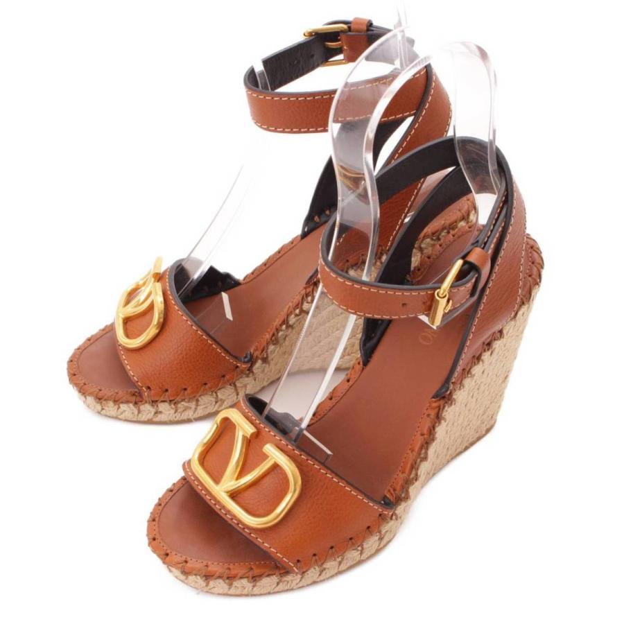 ヴァレンティノ】Valentino V LOGO レザー ウェッジソール ヒール 