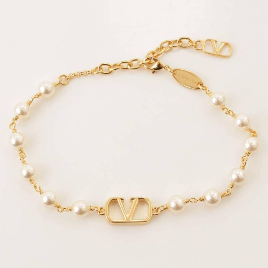 Valentino Vロゴ シグネチャー パールビーズ ブレスレット
