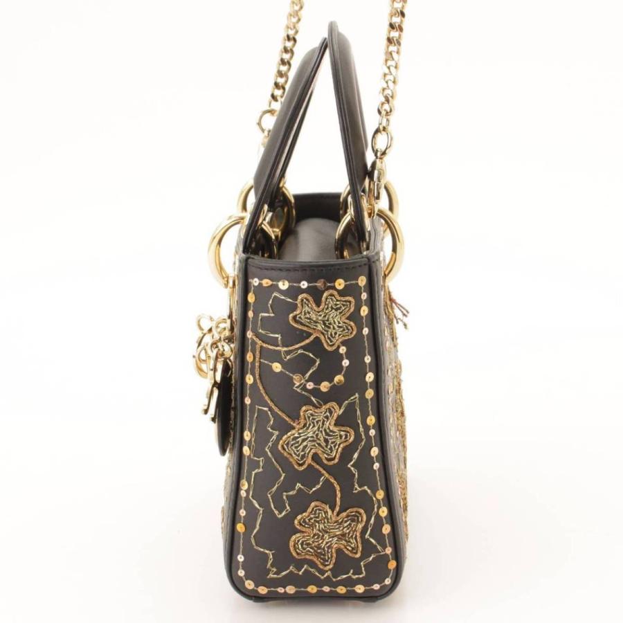 Christian Dior レディディオール レザー スパンコール 2wayバッグ  