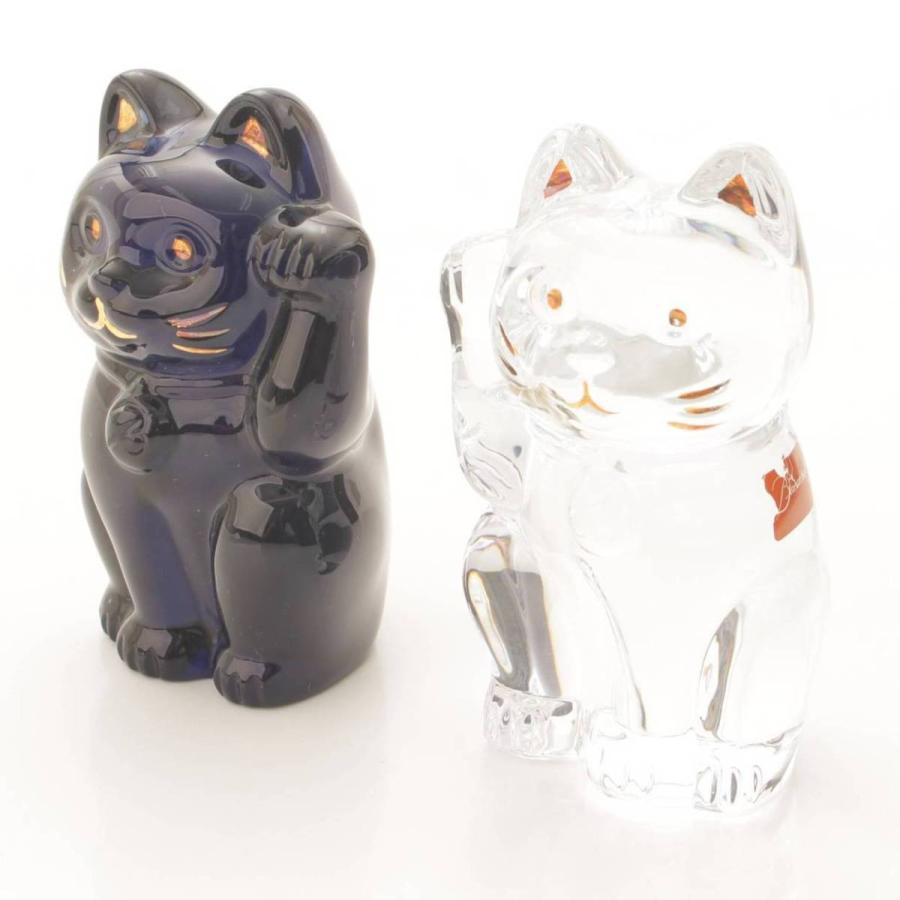 バカラ】BACCARAT 招き猫 2体セット オブジェ クリスタルガラス ガラス