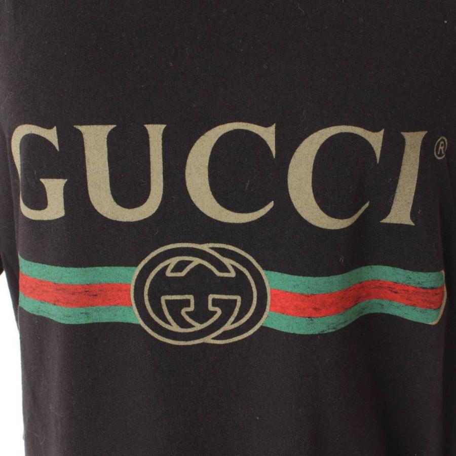 グッチ】Gucci ロゴ オーバーサイズ コットン Tシャツ フラワー刺繍