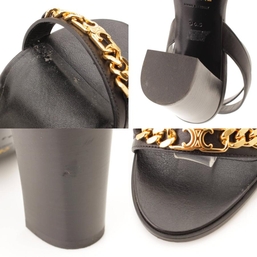 セリーヌ】Celine トリオンフ チェーン アンクルストラップ レザー