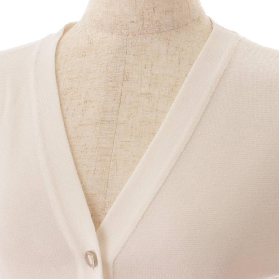 FoxeyフォクシーラフェットロゴボタンVネックカーディガン