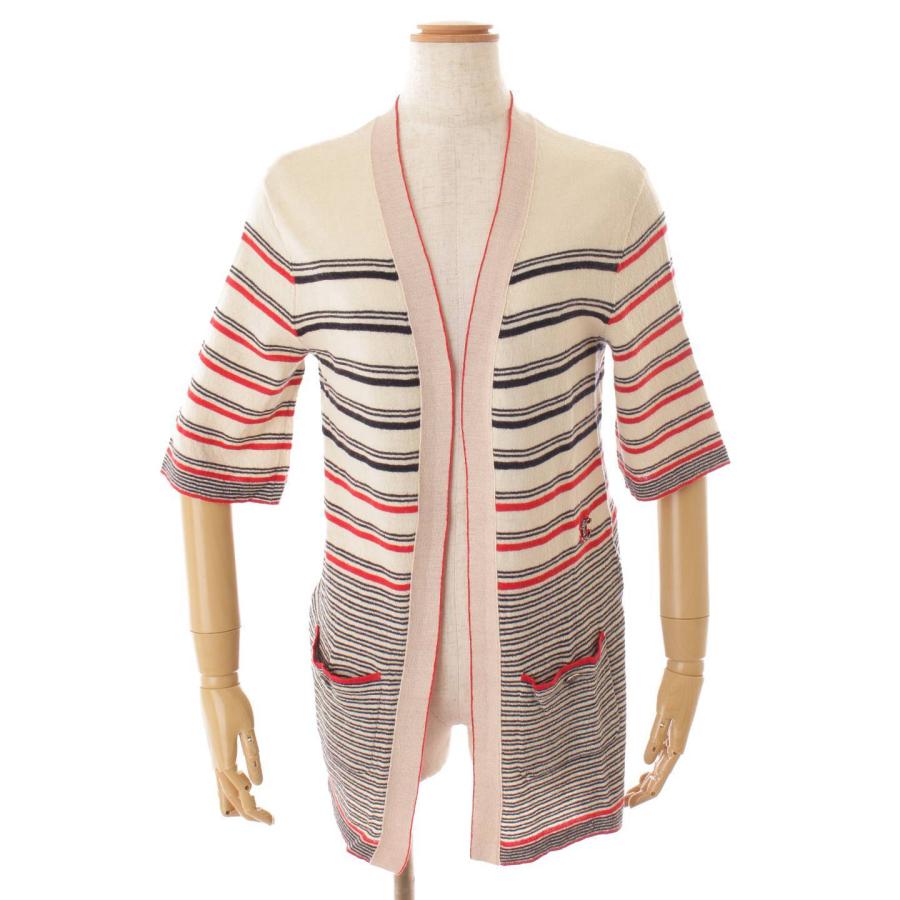 シャネル】Chanel ココマーク カシミヤ混 ボーダー ロング  