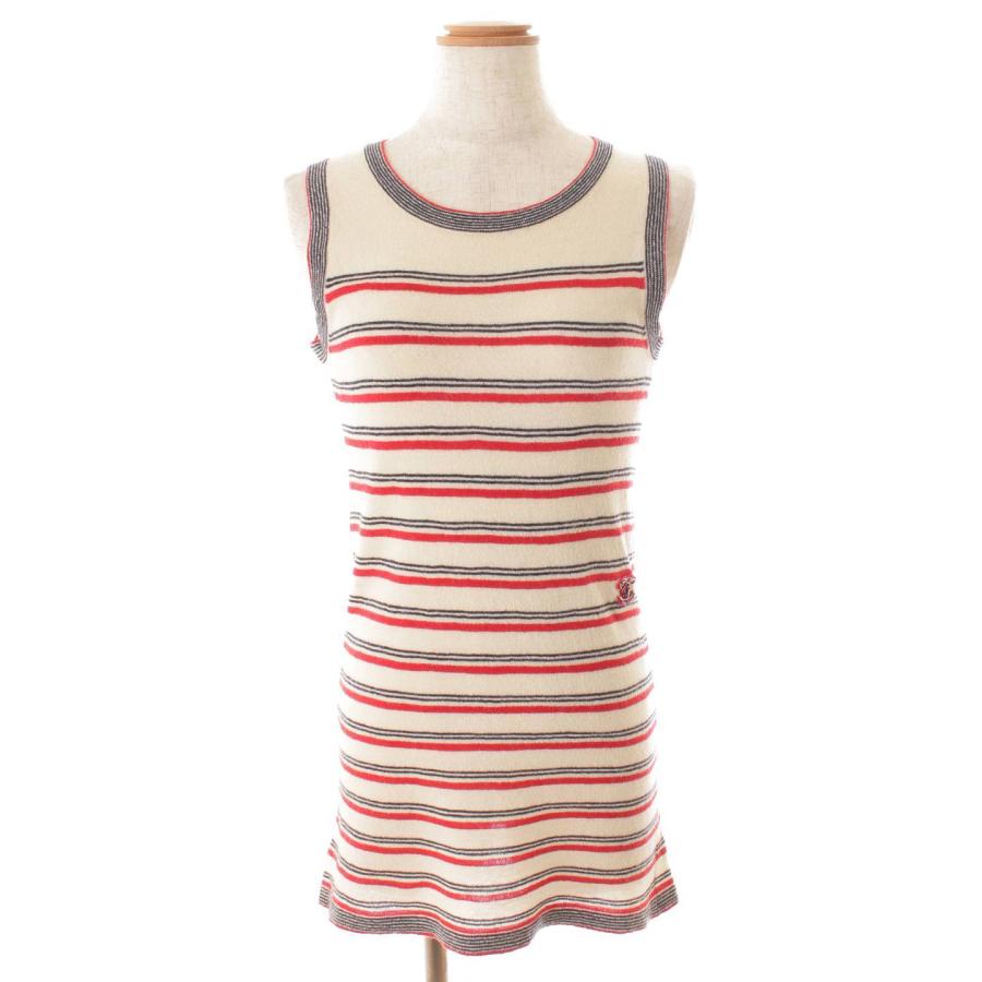 CHANEL 【シャネル】Chanel ココマーク カシミヤ混 ボーダー ニット  