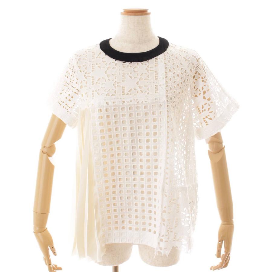 sacai 【サカイ】sacai エンブロイダリー レース コットン ブラウス 21  