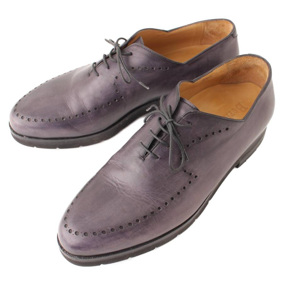 Berluti　ベルルッティ　ネイビーレザードレスシューズ　メダリオン Berluti ベルルッティ 名作 ラッソ メンズ レースアップシューズ