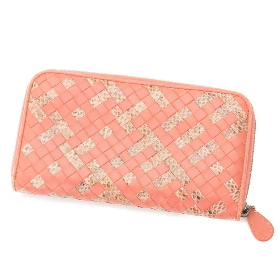 ボッテガ ヴェネタ】Bottega Veneta イントレチャート レザー×パイソン