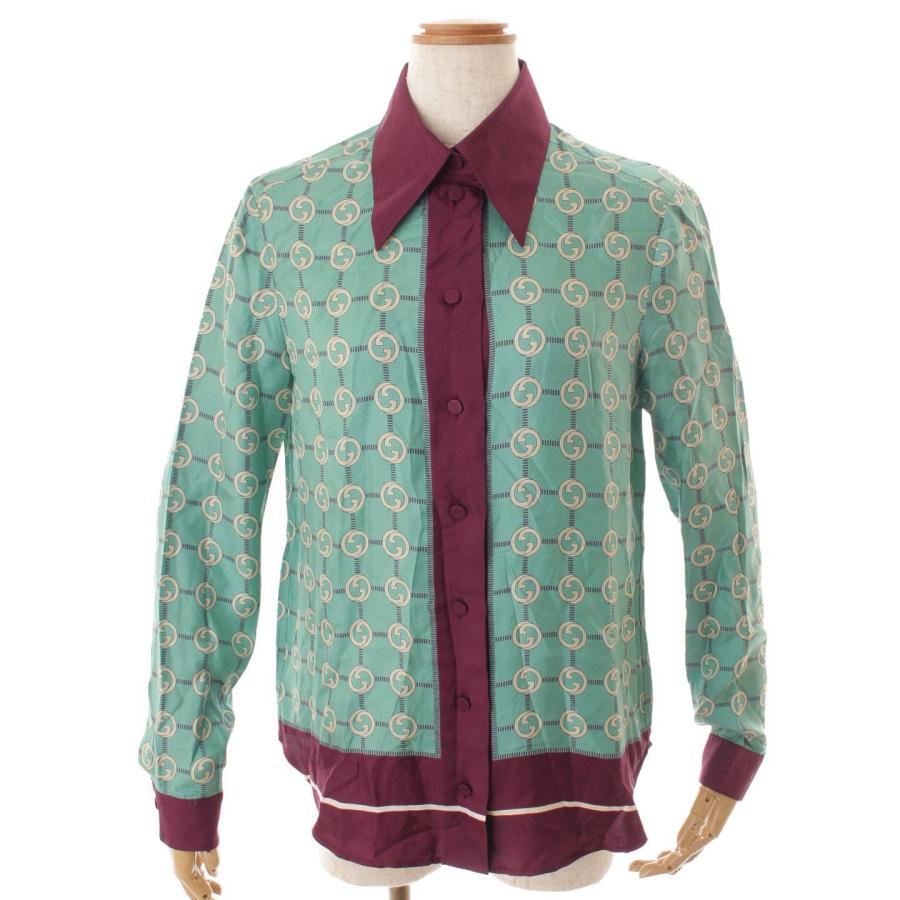 グッチ】Gucci インターロッキング シルク シャツブラウス トップス 