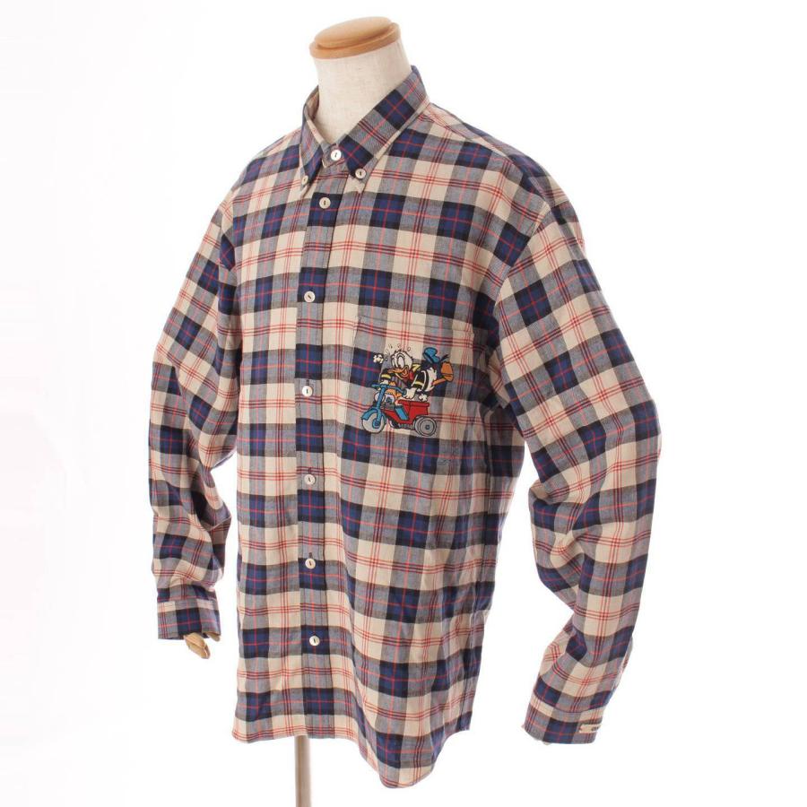 グッチ】Gucci Disneyコラボ メンズ ドナルドダック チェック柄 シャツ 