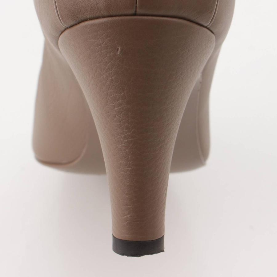 CHANEL ベージュ レザー ロングブーツ 36