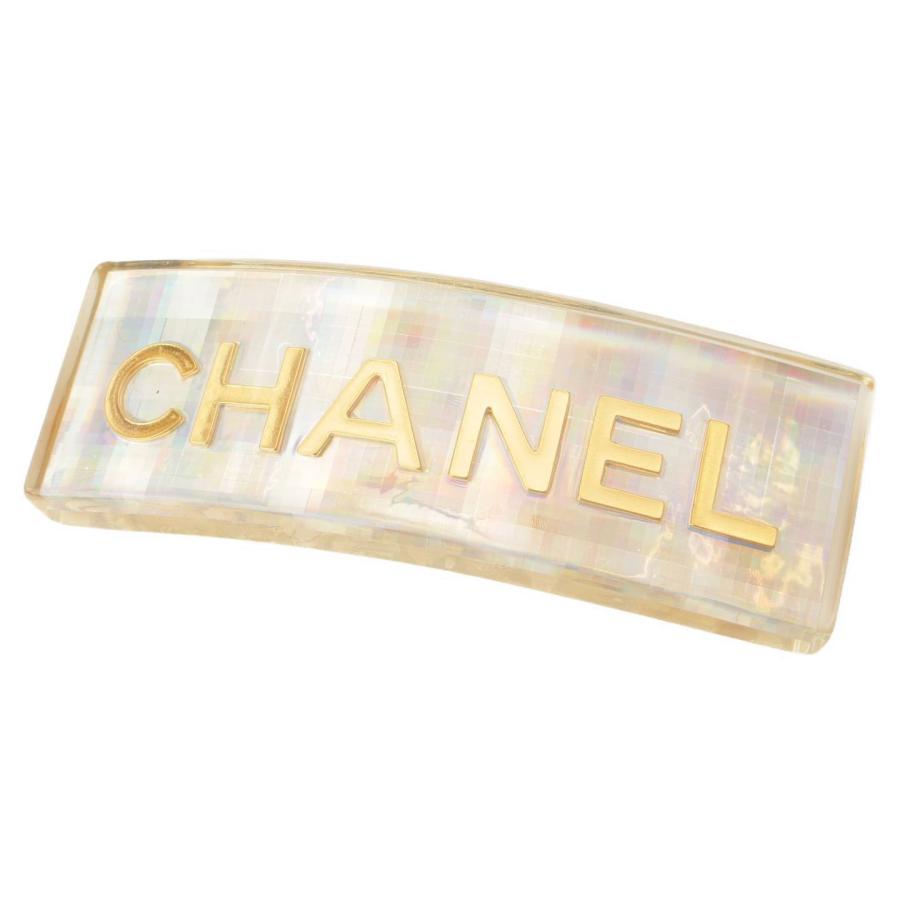 シャネル】Chanel 07A ホログラム ロゴ アクリル バレッタ ヘア