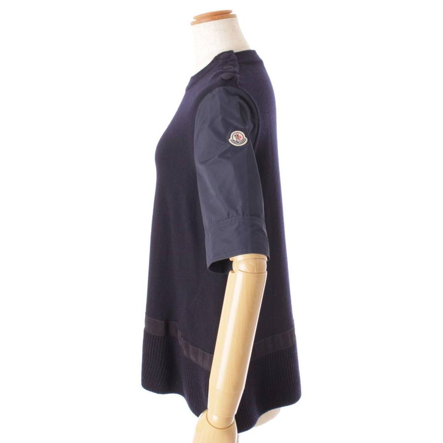 MONCLER 【モンクレール】Moncler MAGLIONE 袖切替 半袖 フレア ニット  