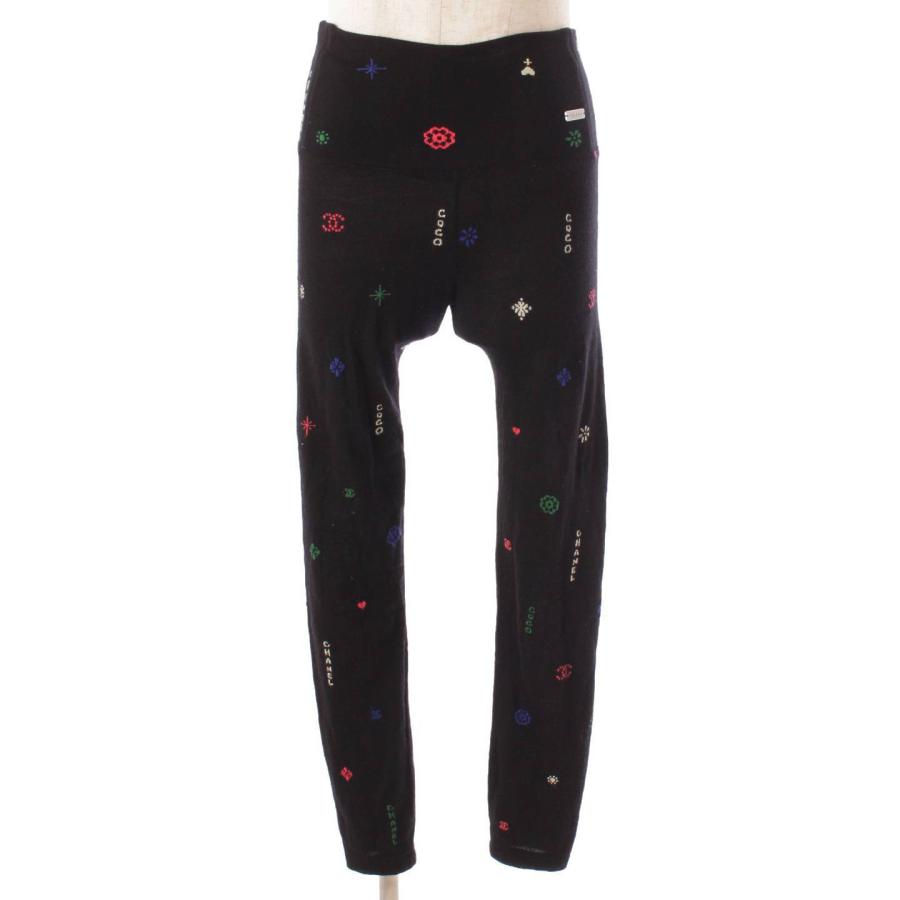 シャネル　ココ柄　シルクレギンス シャネルココ柄シルクレギンス