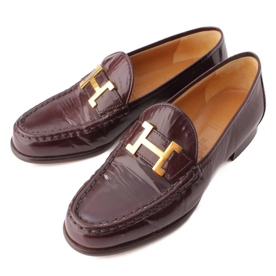 HERMES 【エルメス】Hermes H金具 コンスタンス エナメル ローファー 