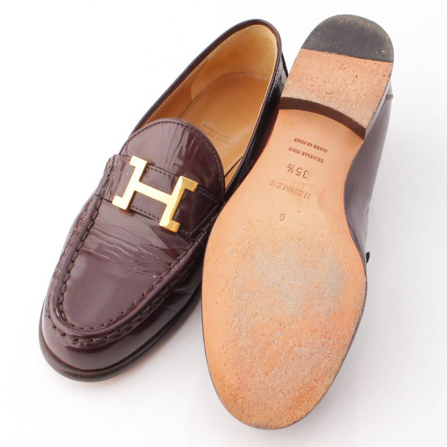 HERMES エルメス コンスタンス ローファー ゴールドH金具 35 ブラック
